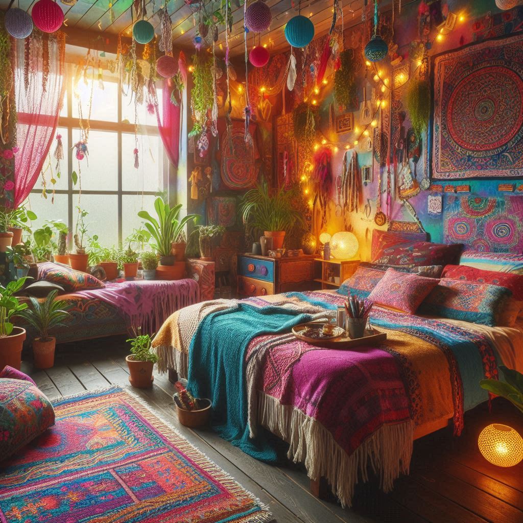 electic boho bedroom